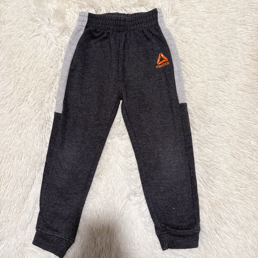 Reebok Kids Charcoal Joggers with Orange Accent